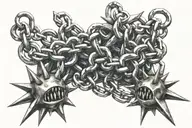 chains with spikes going tattoo design idea