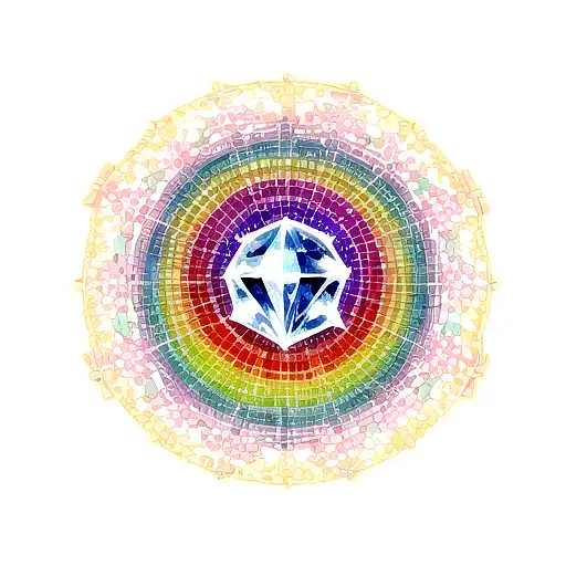 Diamond in the sky, rainbow tattoo design idea