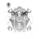 scales of justice with an orthodox cross tattoo design idea