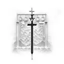 scales of justice with an orthodox cross and an open bible with the scripture saying "god is my judge" tattoo design idea