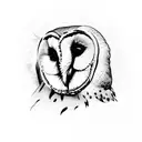 front facing barn owl flying tattoo design idea