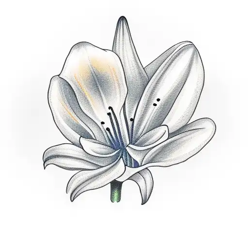 raven with lily flower tattoo design idea