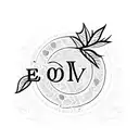 the word "evermore" with ivy leaves through it tattoo design idea