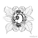 the word "evermore" with ivy leaves through it tattoo design idea