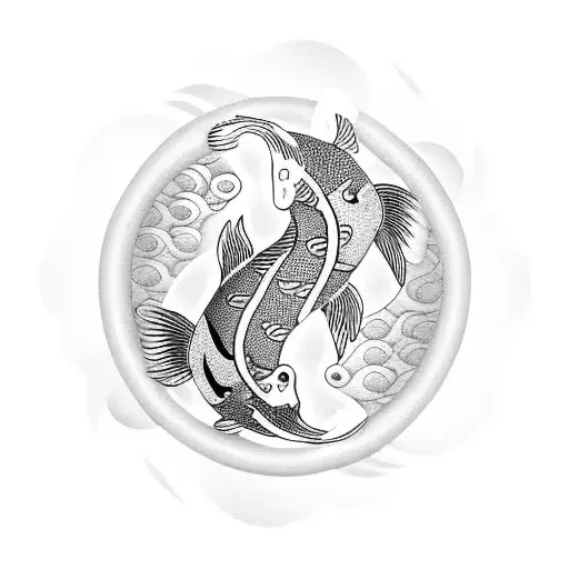 Koi Fish as yin and yang symbol tattoo design idea