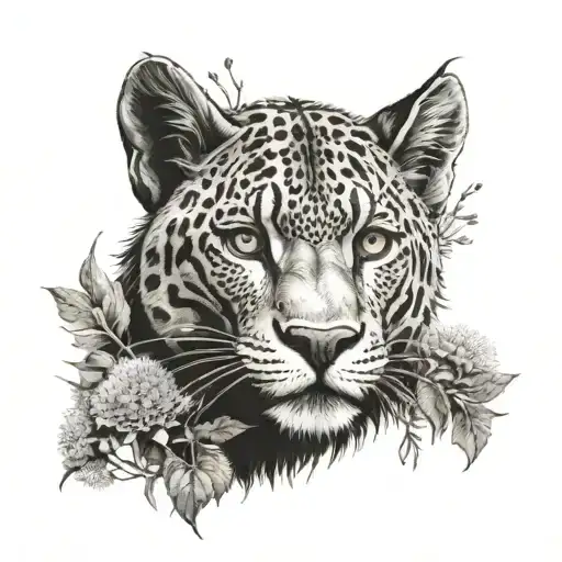 dandelions, black panther, wolf, guitar tattoo design idea