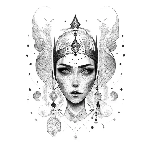 Ukrainian girl tattoo design idea