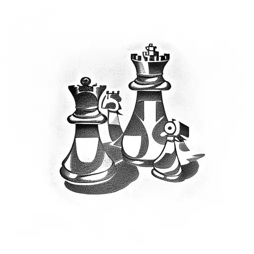Chess with letters MT as bricks tattoo design idea