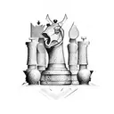 Chess with letters MT as bricks tattoo design idea