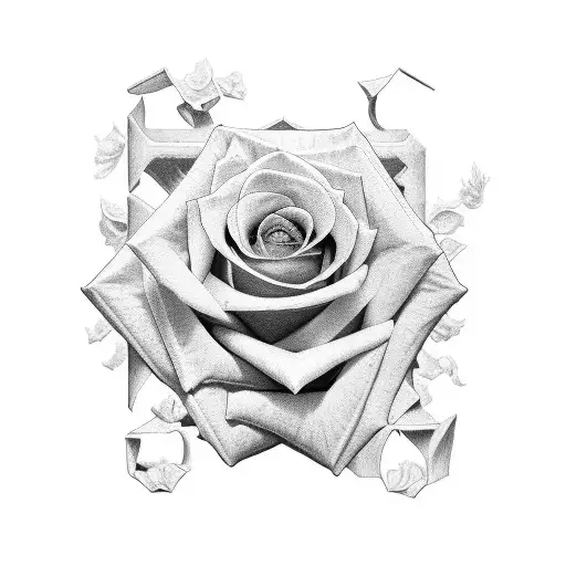 Rose and crossword tattoo design idea