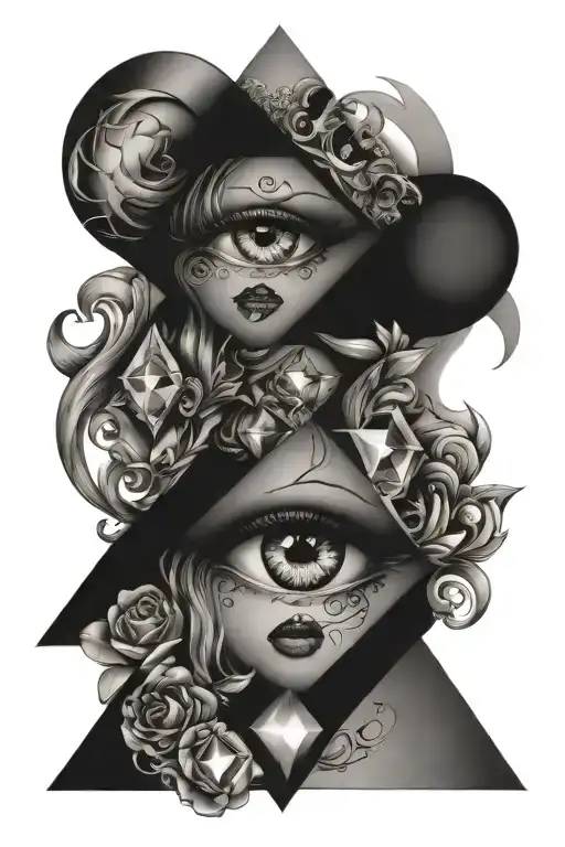 Shadows and Eyes like diamonds tattoo design idea