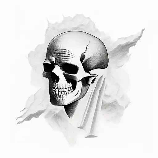 Half face half skull of JFK tattoo design idea