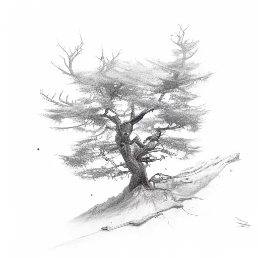 dead tree tattoo design idea