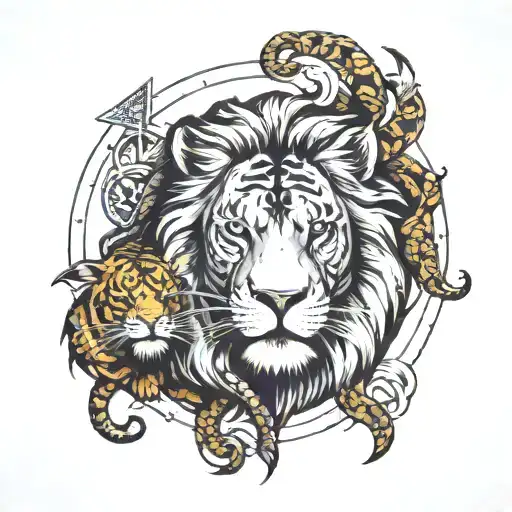 - [ ] Lion facing off with tiger - [ ] Compass - [ ] Snake that wraps around and maybe eats itself - [ ] Smart/killer mo tattoo design idea