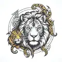 - [ ] Lion facing off with tiger - [ ] Compass - [ ] Snake that wraps around and maybe eats itself - [ ] Smart/killer mo tattoo design idea