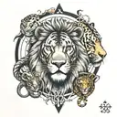 - [ ] Lion facing off with tiger - [ ] Compass - [ ] Snake that wraps around and maybe eats itself - [ ] Smart/killer mo tattoo design idea