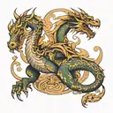 dragon with libra scale tattoo design idea