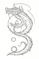 Dragon with libra scale tattoo design idea