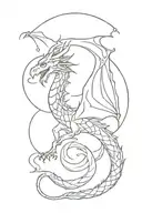 Dragon with libra scale tattoo design idea