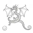 Dragon with libra scale tattoo design idea