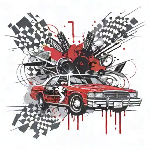 ford crown Victoria dragster tattoo design idea