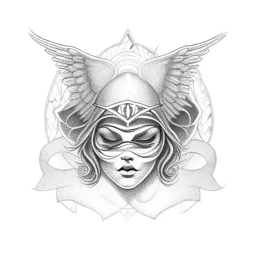 number 444 that represent an angel and guardian tattoo design idea