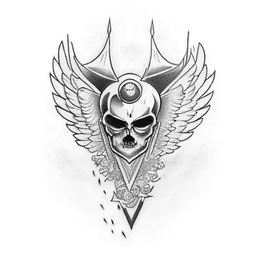 samll tattoo number 444 that represent an angel and guardian tattoo design idea