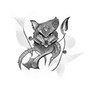 number 444 tattoo design idea