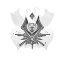 number 444 tattoo design idea