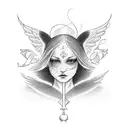 number 444 that represent an angel and guardian tattoo design idea