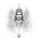 number 444 that represent an angel and guardian tattoo design idea