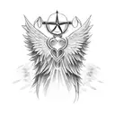 number 444 that represent an angel and guardian tattoo design idea