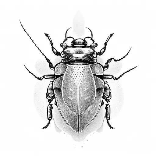 beetle red and black egyptian tattoo design idea