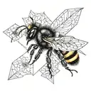 bumblebee flowers tattoo design idea