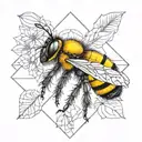 bumblebee flowers tattoo design idea