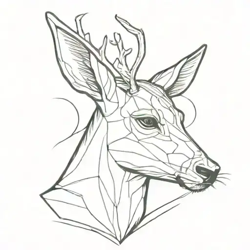 Roe deer head tattoo design idea