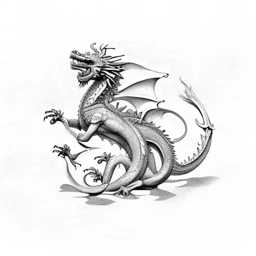holy roman empire dragon  tattoo design idea