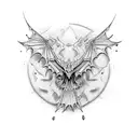 dragon and raven tattoo design idea