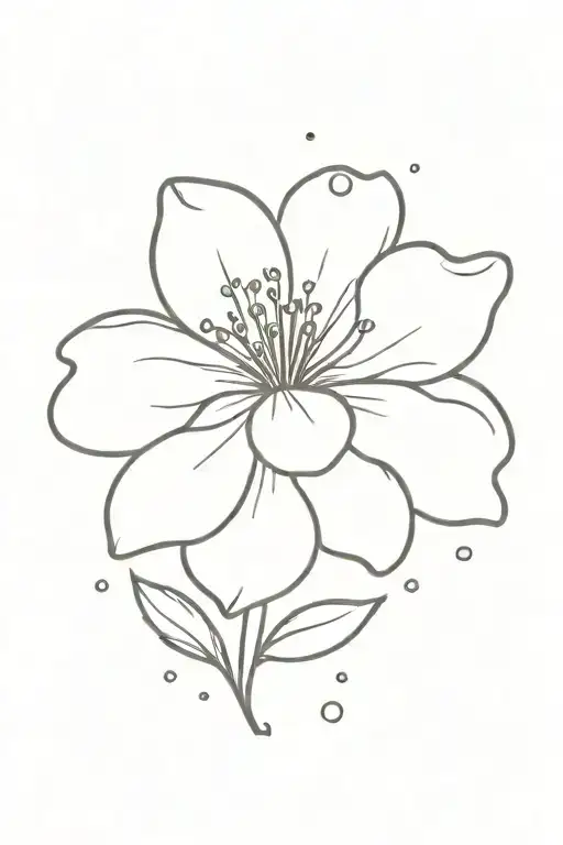 A single dainty flower with water droplets falling on it tattoo design idea