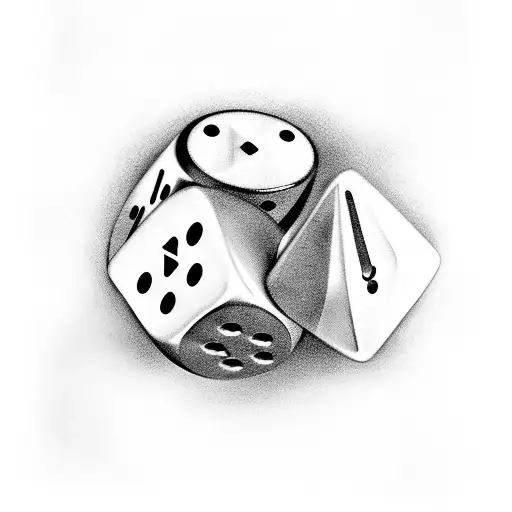 3 Dice on fire tattoo design idea