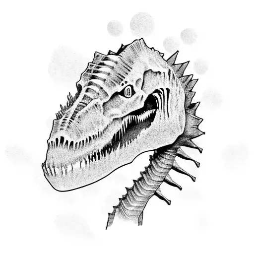 spinosaurus skeleton  tattoo design idea