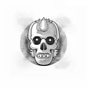 bart simpson black skull with white pattern tattoo design idea