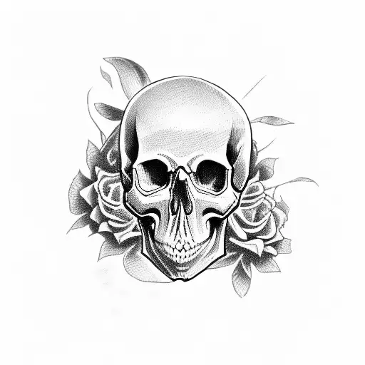 skull on birthday cake tattoo design idea