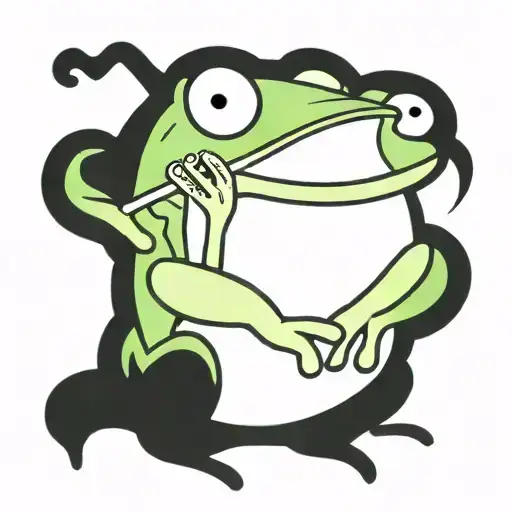 musical frog tattoo design idea