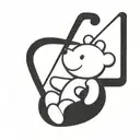 A minimalist tattoo of a silhouette of Pooh Bear sitting on a musical note, combining your love for Pooh Bear and music tattoo design idea