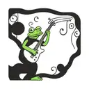 musical frog tattoo design idea