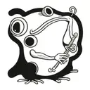 musical frog tattoo design idea