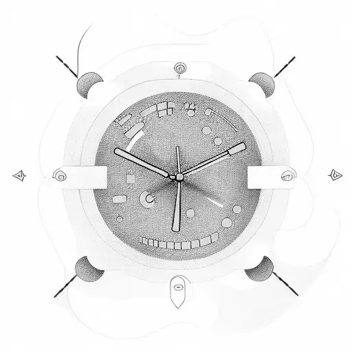 digital alarm clock let tattoo design idea