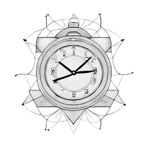 digital alarm clock tattoo design idea