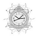 digital alarm clock tattoo design idea